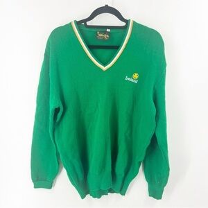✅ Vintage SUGRA Ireland Green Sweater St Patrick'S DAY V-NECK SWEATER SIZE 44